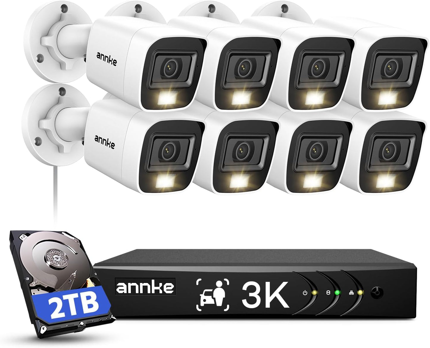 ANNKE 8CH 3K Security Camera System with Audio and Night Vision