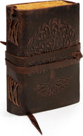 Leather Journal 5x7 - Vintage Brown Notebook for Travel