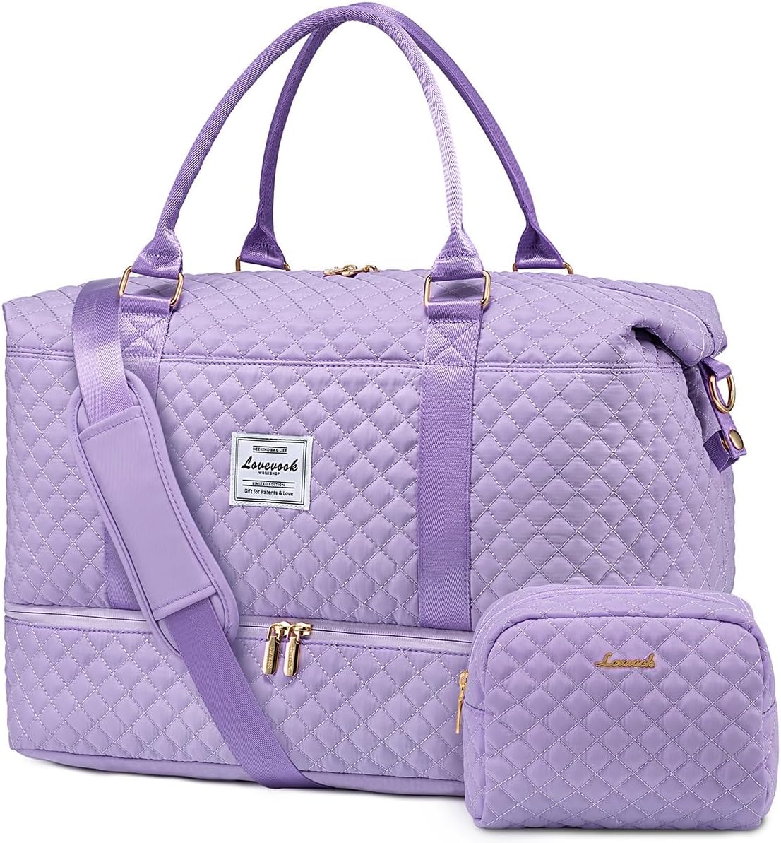 LOVEVOOK Travel Duffle Bag with Shoe Compartment for Women
