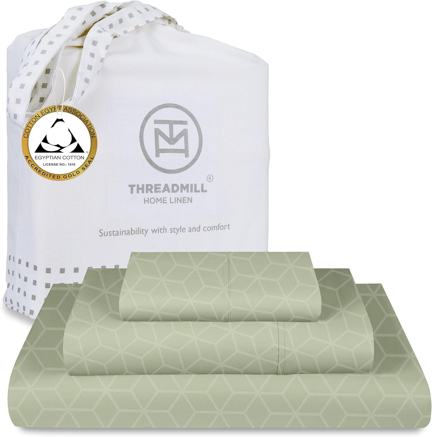 Threadmill Egyptian Cotton Twin Sheet Set for Cozy Sleep