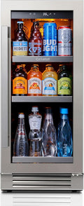 15 in Beverage Refrigerator 100 Can Cooler - Compact 3.0 cu.ft Fridge