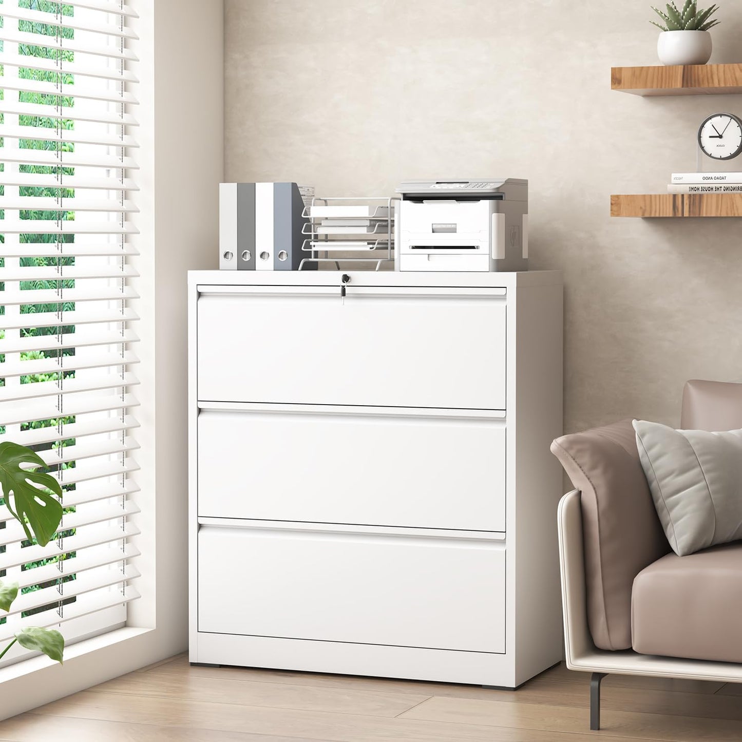 Lateral File Cabinet with Lock for Home Office Storage Needs