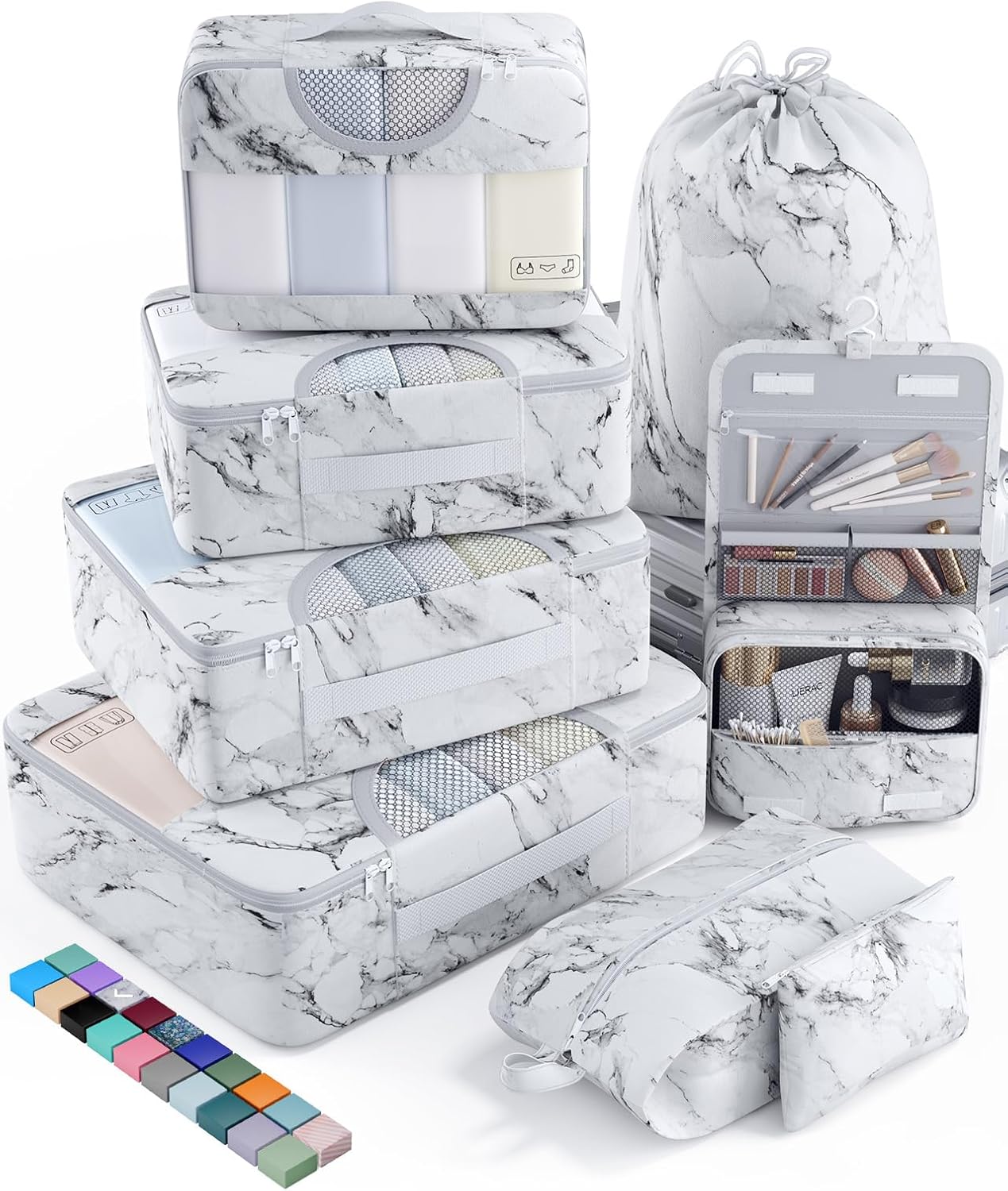 Veken 8 Set Packing Cubes for Travel Essentials and Organizing