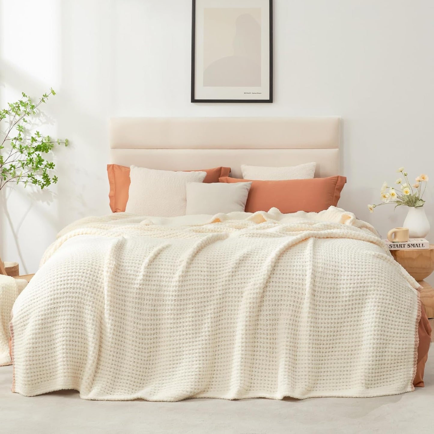 Snuggle Sac Cream Bedding Blankets for Cozy Comfort and Style