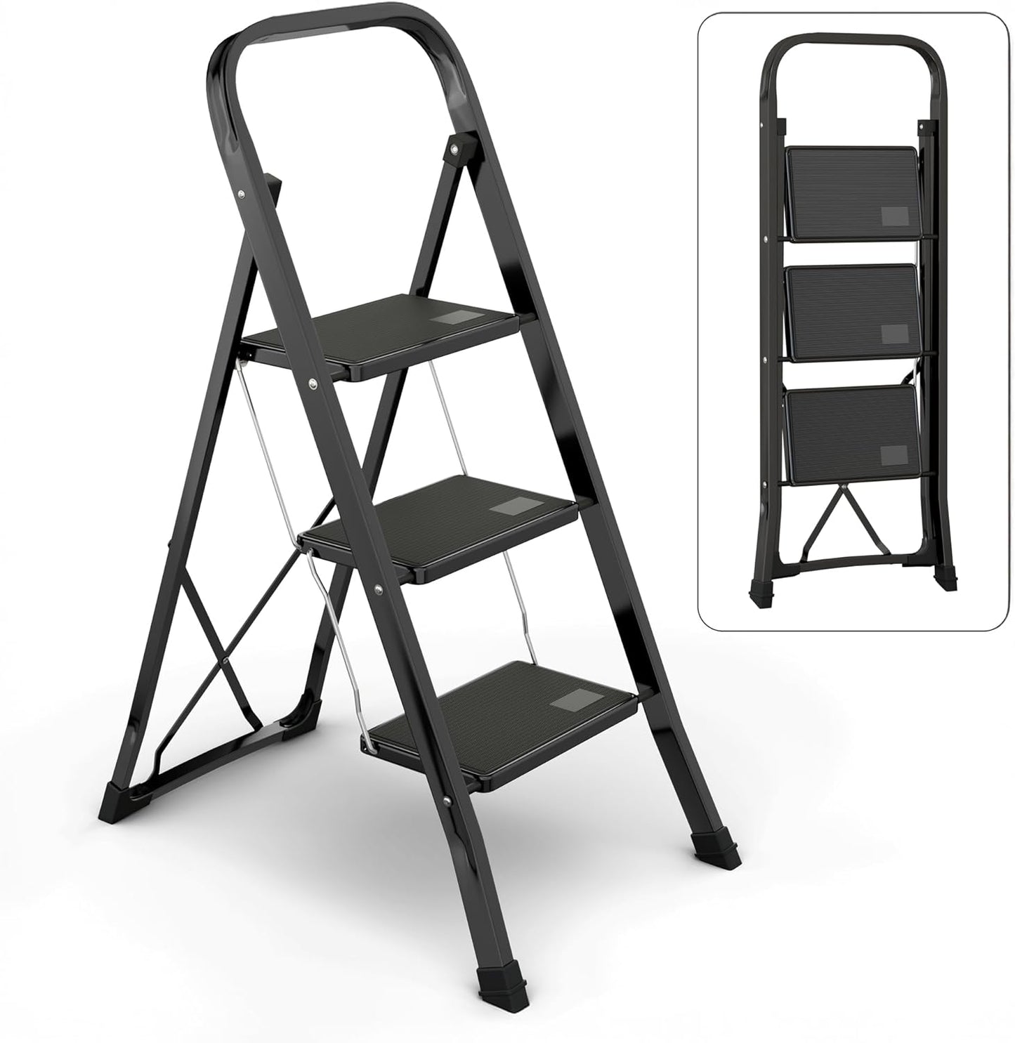 Lifetime Home 3-Step Ladder with Anti-Slip Platform for Safety