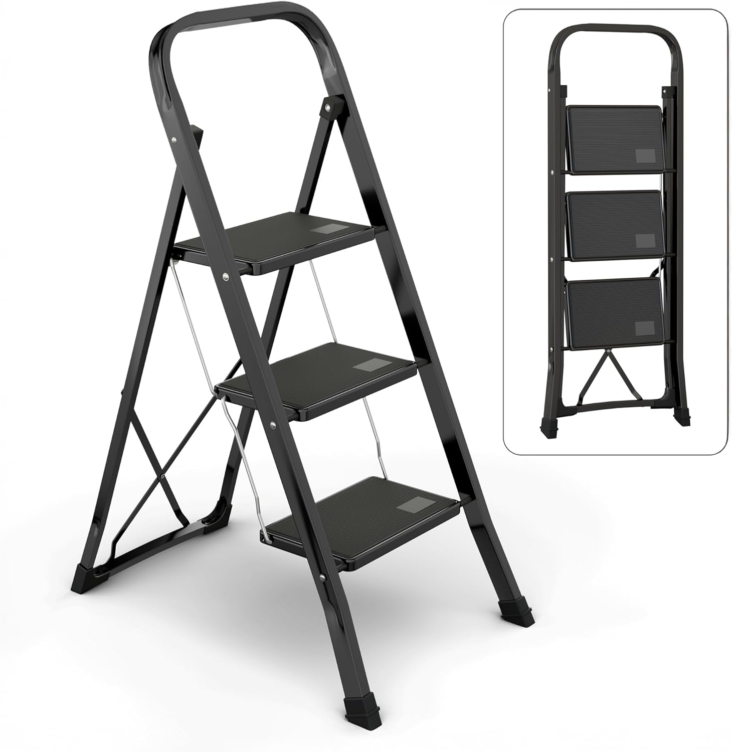 Lifetime Home 3-Step Ladder with Anti-Slip Platform for Safety