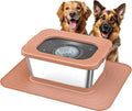 10L Stainless Steel Dog Water Bowl with XXL Silicone Mat - Pink
