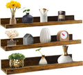 Giftgarden 24 Inch Floating Shelves Set of 3 - Rustic Wall Ledges
