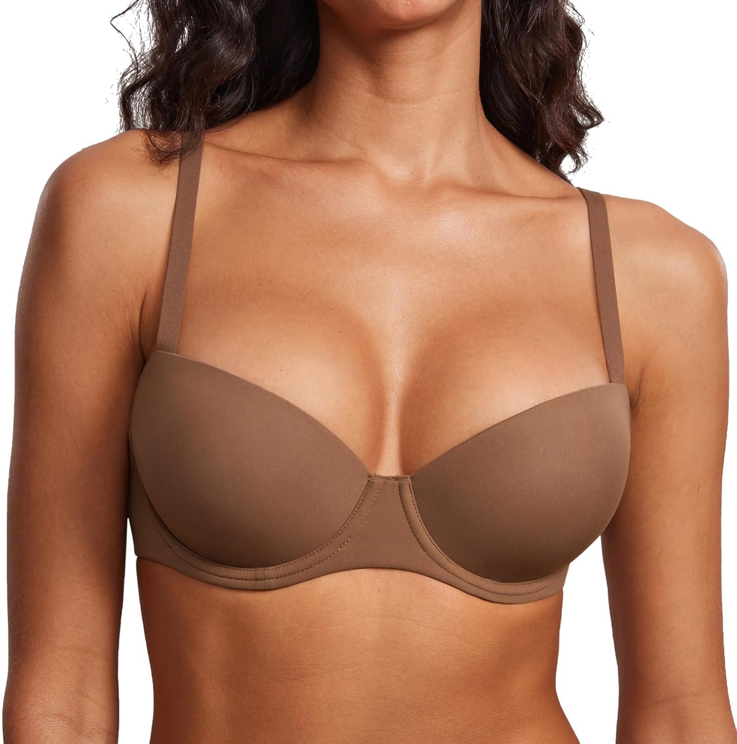 DOBREVA Women's Lightly Padded Balconette Bra for Comfort