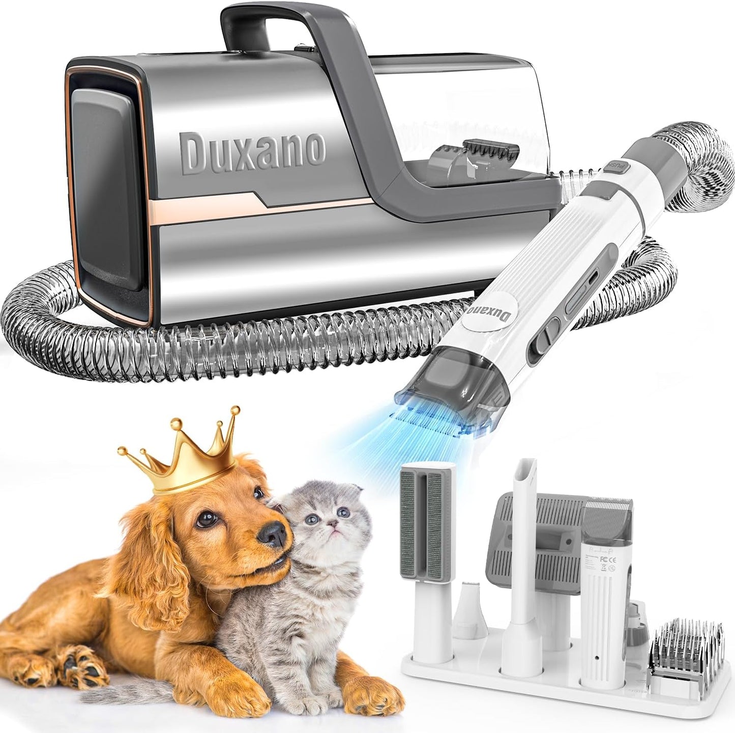 DUXANO Pet Grooming Kit - 15000 Pa Powerful Vacuum