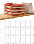 Clear Shelf Dividers 36 Pack - Vertical Purse Organizer for Closet