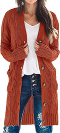 MEROKEETY Women's 2025 Cable Knit Long Cardigan - Cozy Layering