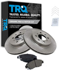 TRQ Front Brake Pad & Rotor Kit Compatible with Honda Civic and Fit