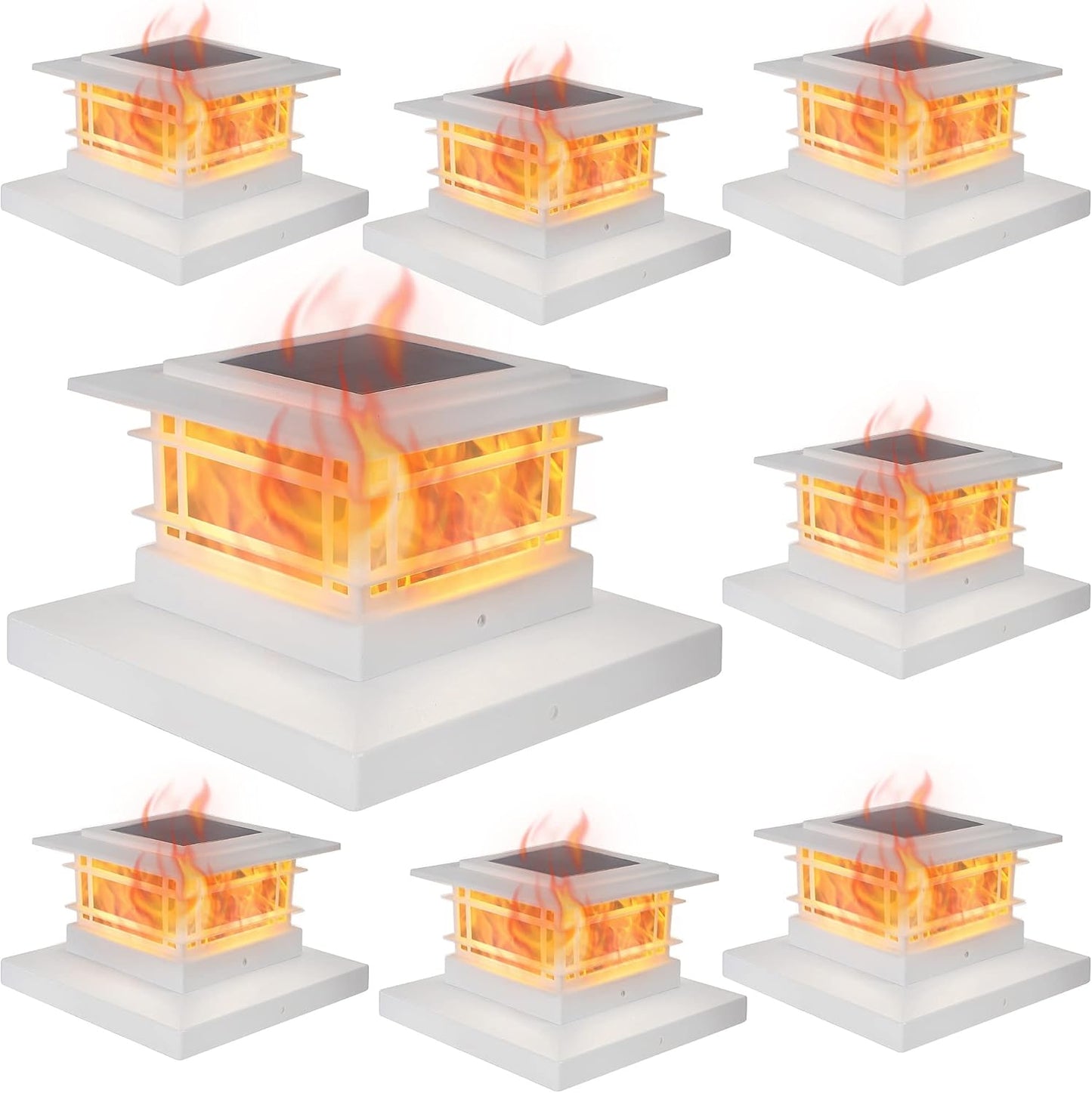 Dynaming Solar Post Cap Lights with Flickering Flame Effect