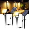 Solar Spotlights Outdoor Warm White Spotlight 2-Pack - Low-Profile