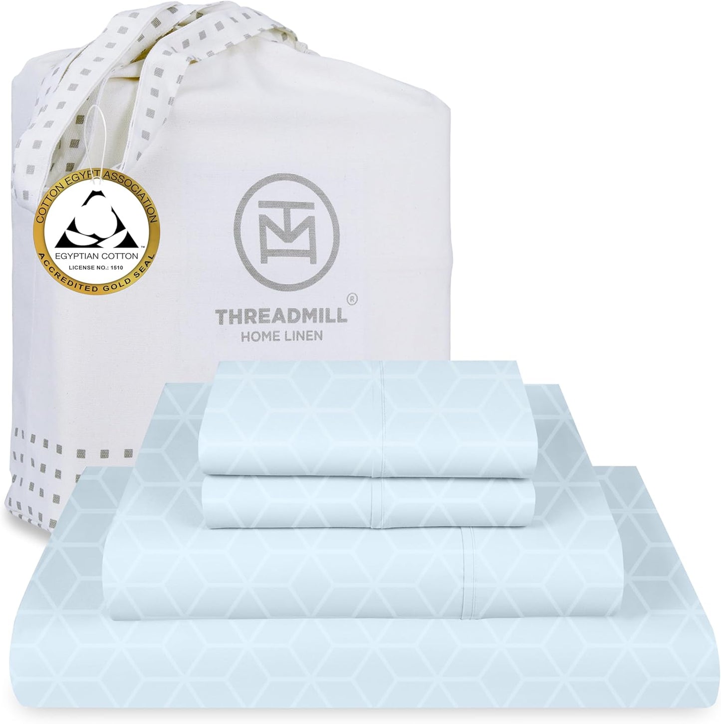 Threadmill Egyptian Cotton Full Size Sheet Set for Cozy Sleep