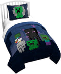 Minecraft Bad Night Full/Queen Quilt & Sham Set - Soft Fade-Resistant