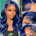 Blue Lace Front Wig Human Hair Body Wave 13x4 HD Transparent - Wear
