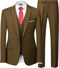 Men's 3 Piece Slim Fit Suit Set with Tie - 2 Button Formal Wear