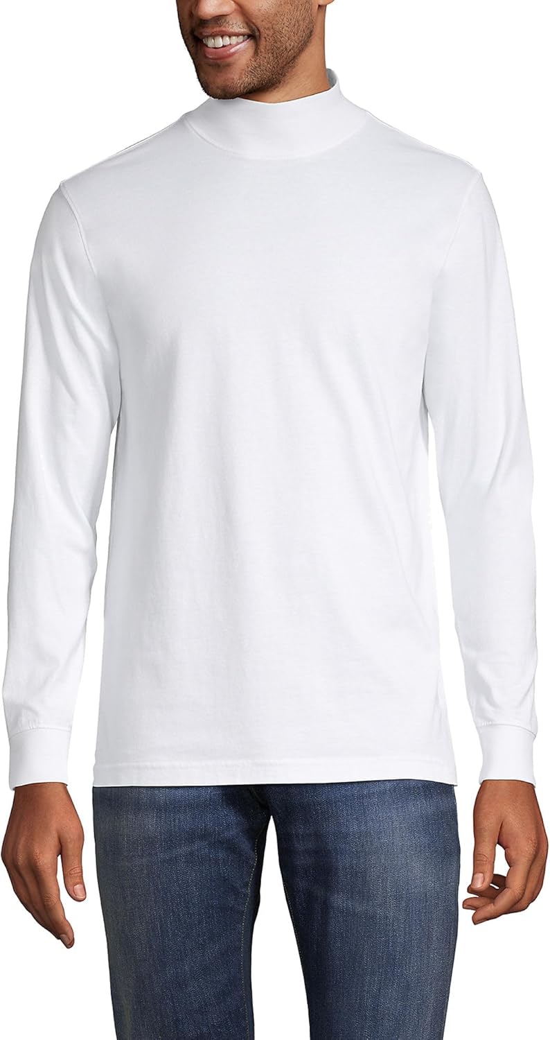 Lands' End Men's Super T Cotton-Blend Mock Turtleneck Shirt Review
