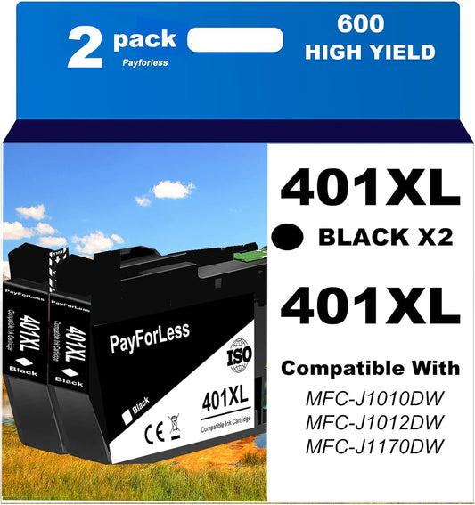 Brother LC401XL Ink: Premium Quality, 2 Black Pack