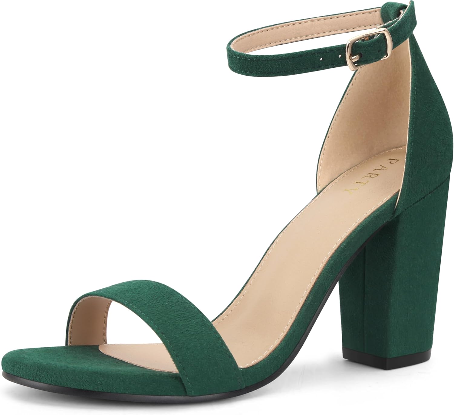 PARTY Women's Chunky Heels Open Toe Ankle Strap Sandals