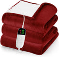 Heated Blanket Electric Throw 50in x 60in Red - 10 Heat Levels