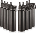 24oz Insulated Water Bottle with Straw 8-Pack - Keeps Drinks Cold