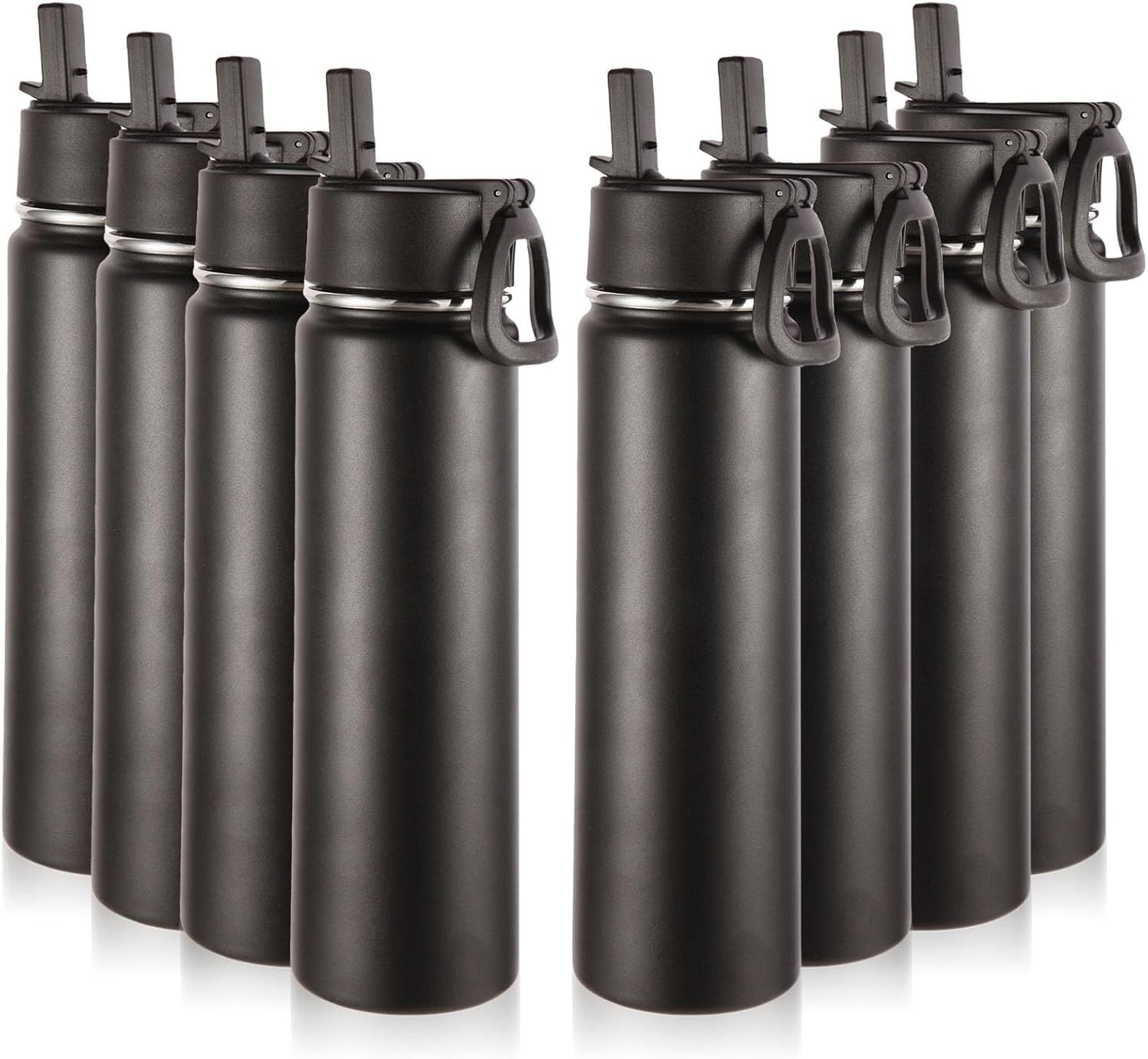 Volhoply 24oz Insulated Water Bottle with Straw - 8 Pack