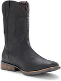 Cowboy Boots for Men Wide Western Square Toe - Retro Flag Look