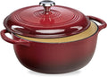 7.5 Quart Enamel Cast-Iron Dutch Oven - Family-Sized Red