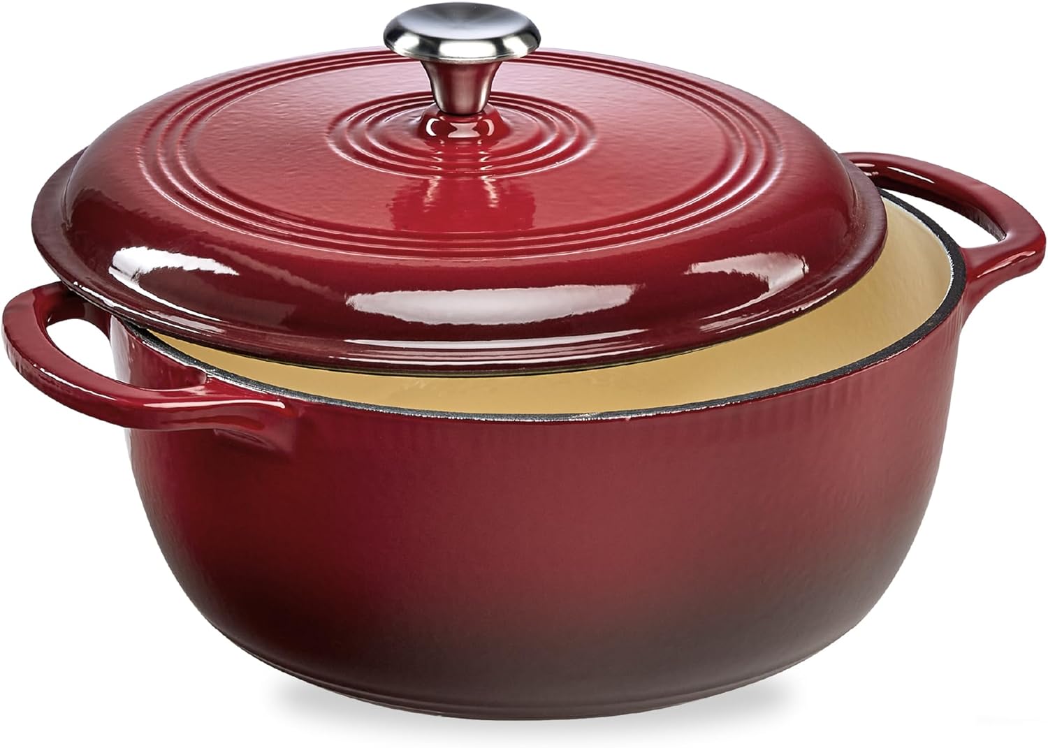 7.5 Quart Enamel Cast-Iron Round Dutch Oven for Family Cooking