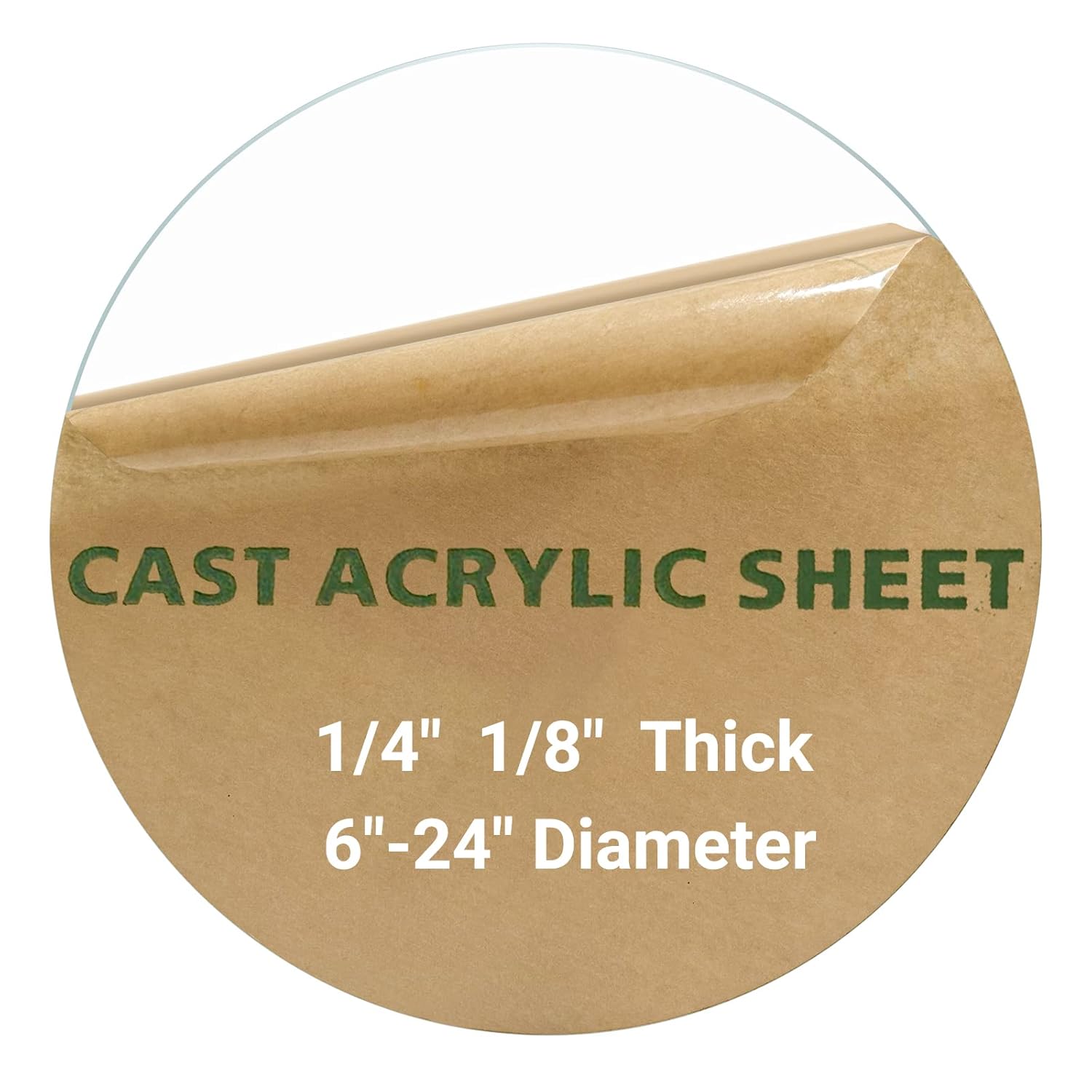 1/4in Round Plexiglass Sheet for Cake and Tabletop Use