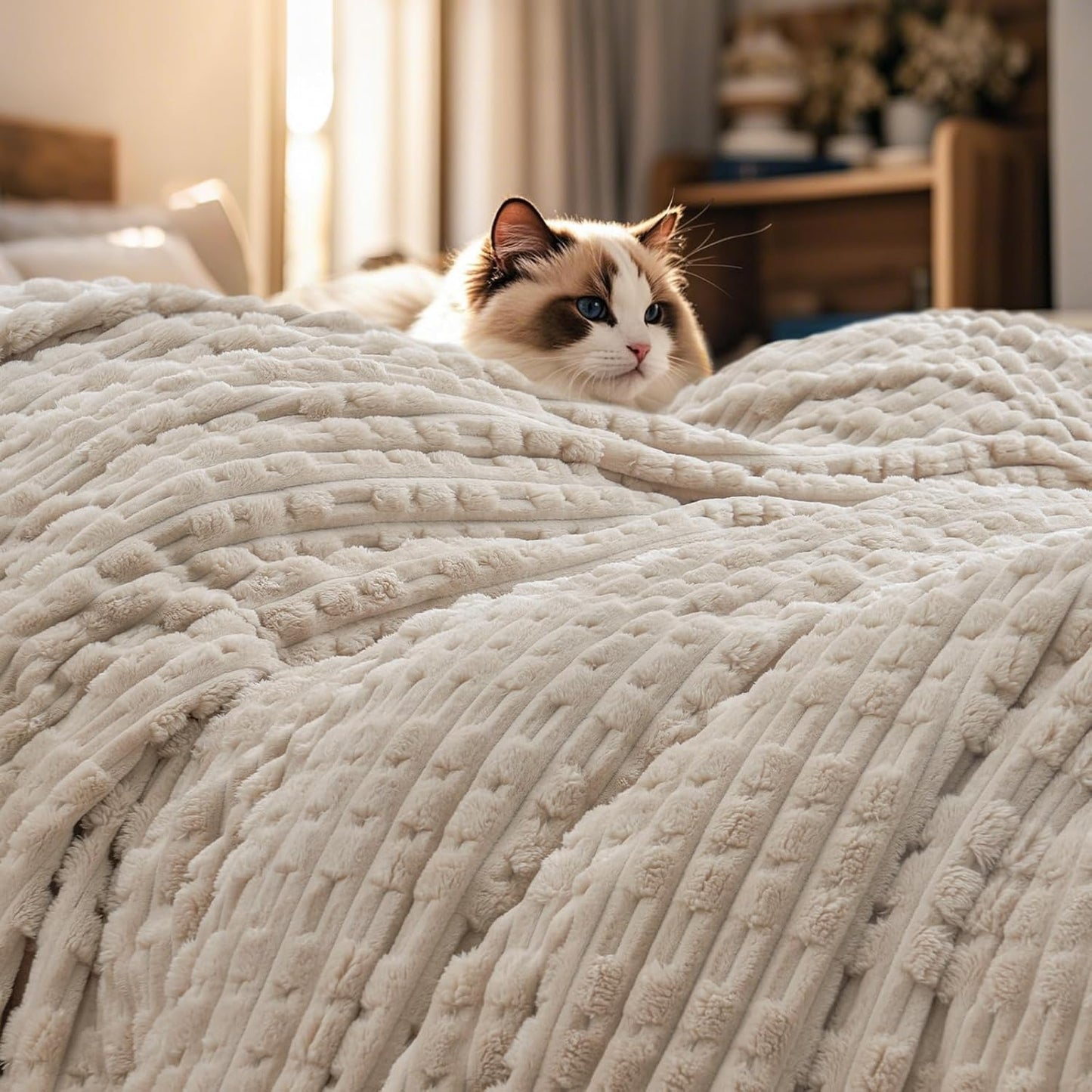 PHF Ultra Soft Flannel Fleece Blanket Queen Size for Cozy Comfort