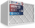 BNX TruFilter 16x24x1 MERV 13 Air Filter 12-Pack - Made in USA