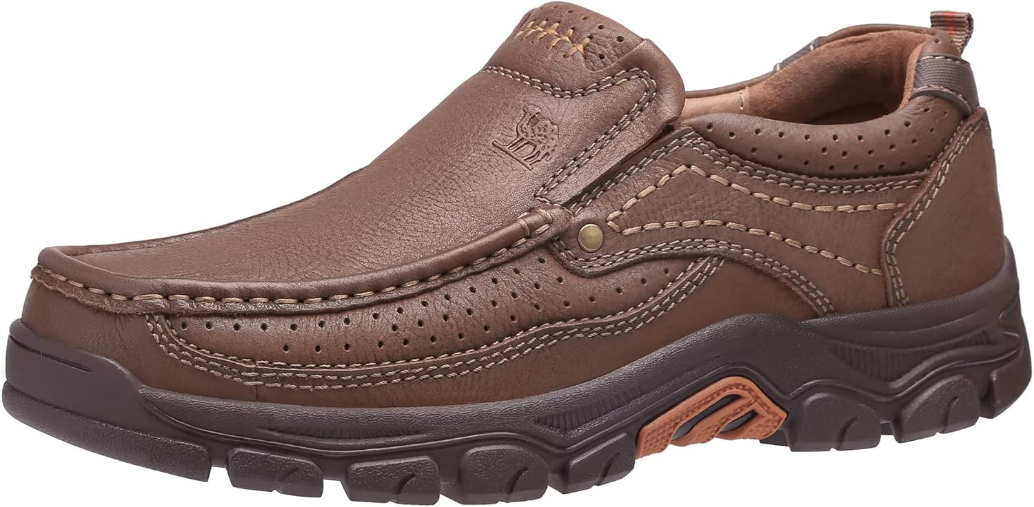 CAMEL CROWN Mens Loafers Slip On Leather Casual Walking Shoes