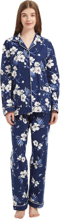 GLOBAL Women's Flannel Pajamas Set 100% Cotton PJs - Warm, Soft