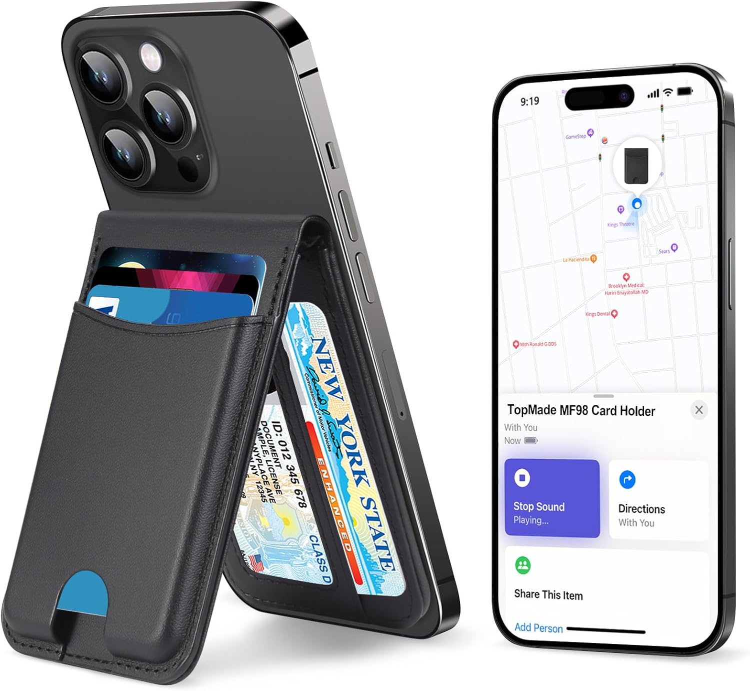 TopMade MagSafe Wallet with Find My Support for iPhone Series
