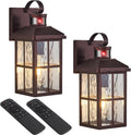 Porch Lights Outdoor with Remote Control - 2 Pack Motion Sensor