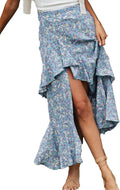 Boho Floral High Low Maxi Skirt - Flattering Beach to Party Look