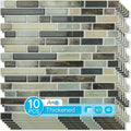 Peel and Stick Backsplash Tiles 10-Sheet Dark Brown - Heavy Duty