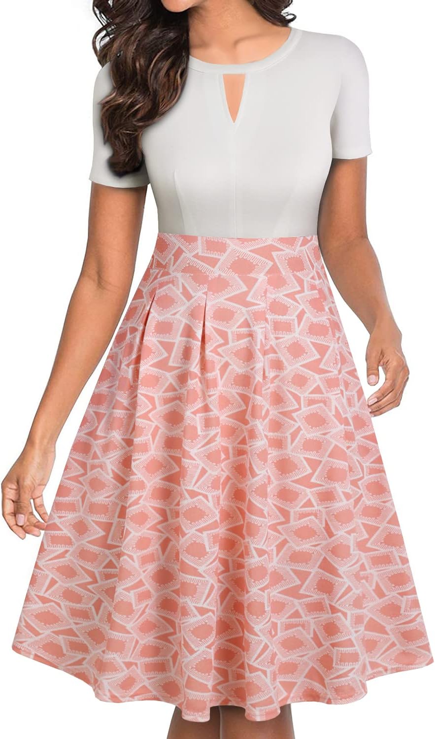 YATHON Women's Vintage Floral Flared A-Line Swing Dresses