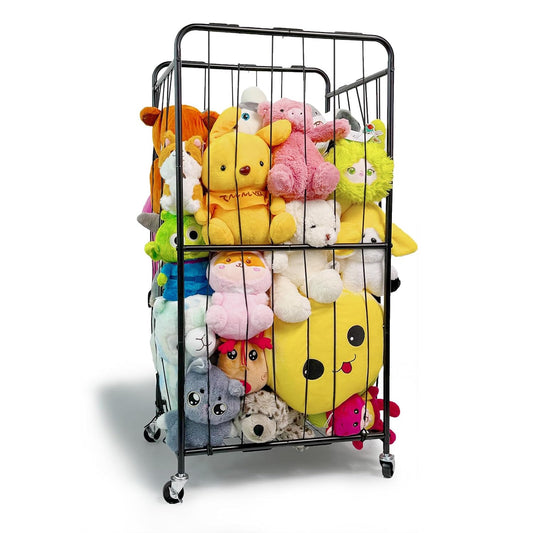 210L Stuffed Animal Storage with Wheels for Kids' Toys