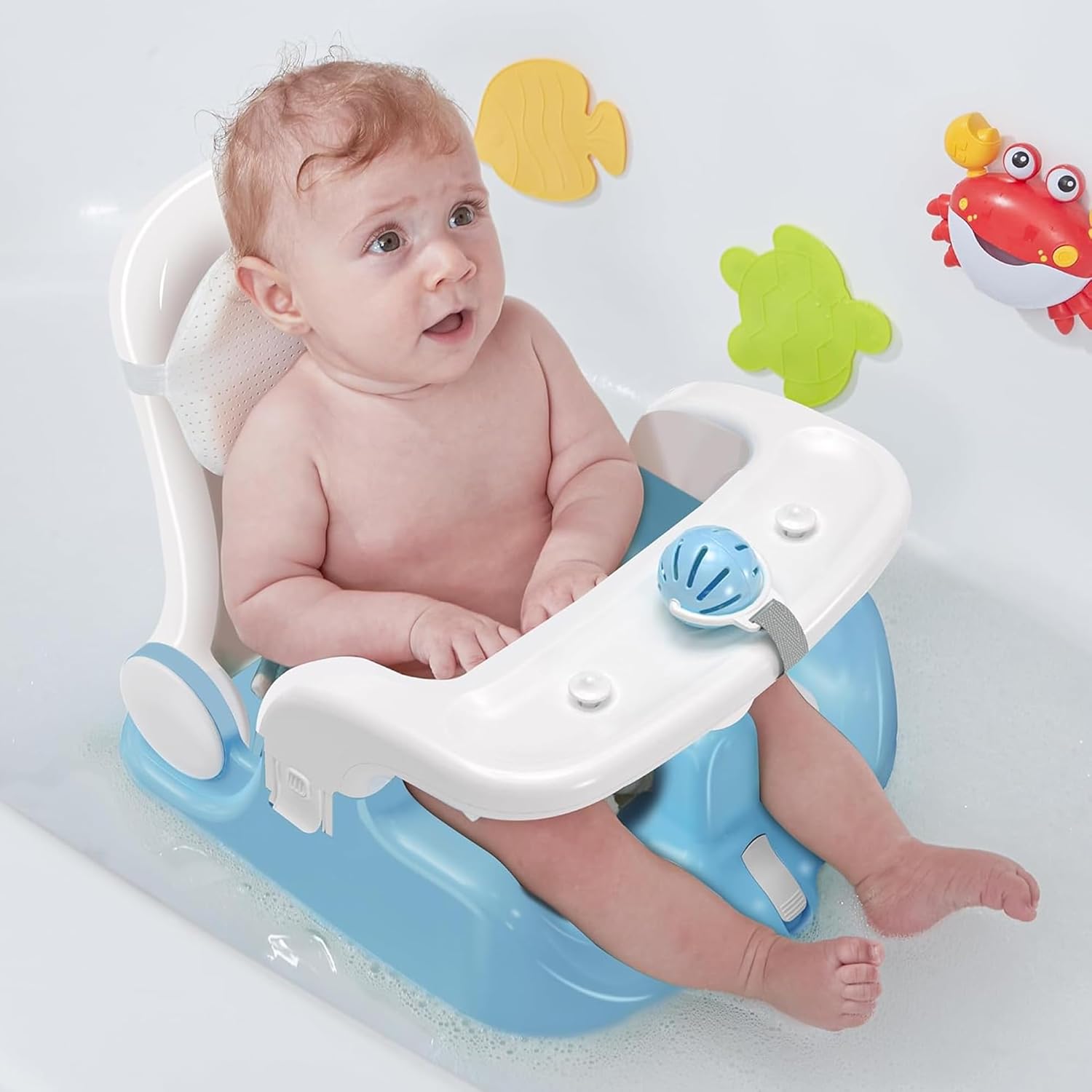 BabyBond Bath Seat: 2 Modes, 3-Speed, Secure Grip