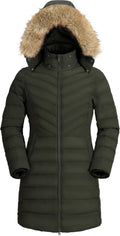 Pioneer Camp Women's Long Winter Puffer Coat - Warm Waterproof Fit