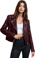 Stylish Womens Faux Leather Zip Up Moto Biker Jacket Review