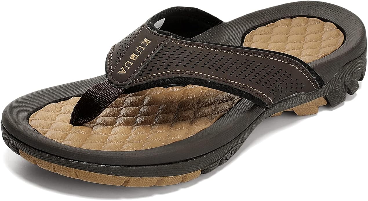 KUBUA Men's Beach Flip-Flops Water Sandals for Outdoor Fun