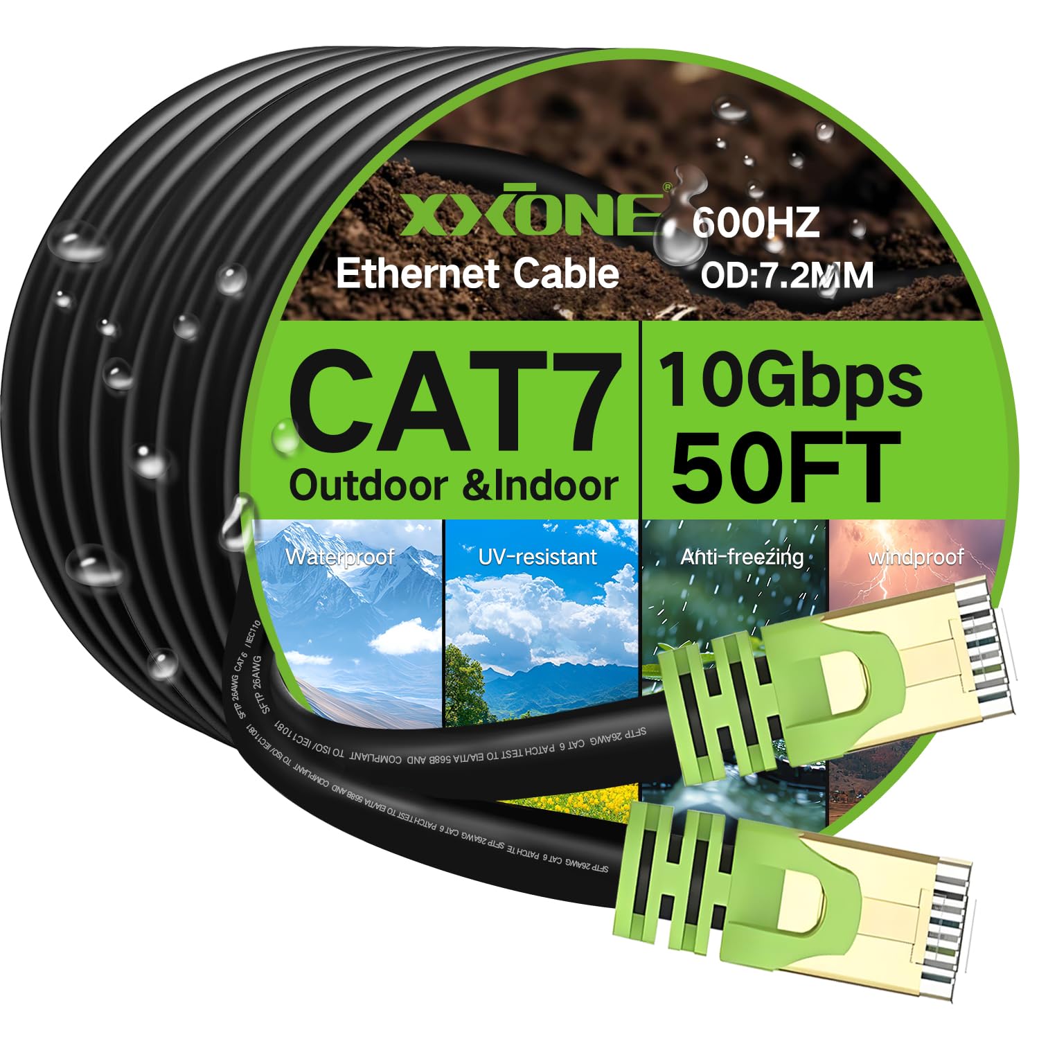 XXONE 300ft Cat 7 Ethernet Cable for High-Speed Networking