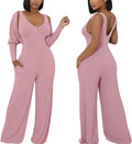 Women's Casual Ribbed 2 Piece Jumpsuit Set - Comfortable Everyday Wear