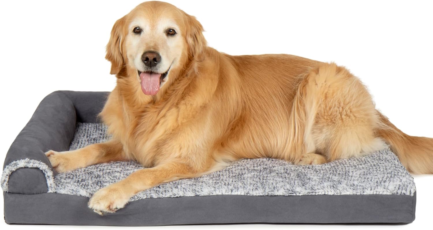 Furhaven Orthopedic Dog Bed for Large Dogs with Bolsters